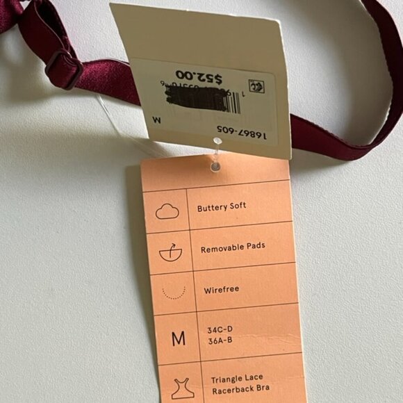 NWT True & Co. True Body Triangle Lace Racerback Bra in Garnet Red Size Medium - Picture 5 of 5
